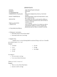 Our lessons offer detailed explanations along with exercises to test your knowledge. Lesson Plan Singular Plural Grammatical Number Plural
