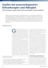 Schuld seien nach wie vor nicht die. Impfen Bei Pneumologischen Erkrankungen Und Allergien Rosenfluh Ch