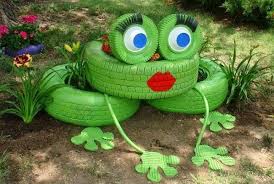 Spielgerate Garten Frosch Pflanztopf Alte Reifen Upcycling Gartendeko Selber Machen Autoreifen Garten Hof Kunst