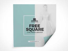 Download Square Paper Sheet Page Curl Psd Mockup Psd Mockups
