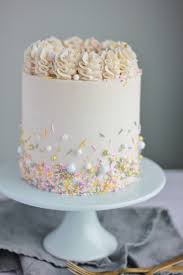 White Cake With Vanilla Buttercream Baking With Blondie Recipe Butter Cream Cake Easy Cake Decorating
