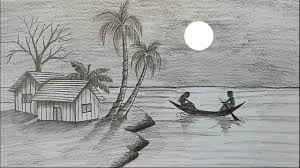 Gunakan cat airplakat dan spidol untuk menghiasmelukis cangkang telur. 12 Contoh Lukisan Pemandangan Alam Paling Indah Dengan Menggunakan Pensil Seruni Id