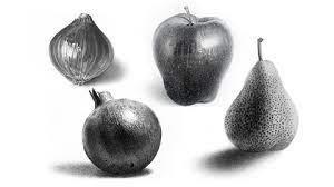 2) from the middle of the rectangle. Masterclass Of Realistic Pencil Sketching How To Draw Fruits 9 2 10