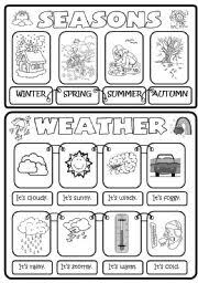 Once your child finishes coloring these pages, he will be filled with a growing interest and wealth of information about weather. Seasons Weather Esl Worksheet By Mada 1
