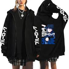 Anime Blue Lock Print Hoodie Zip Up Women Men Sweatshirt Hoodie Hiphop  Clothing Spring Autumn Tracksuit Zipper Coat Unisex 