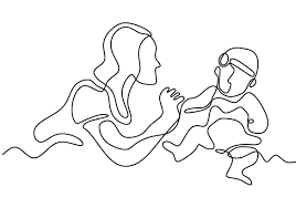 Comment must not exceed 1000 characters. Feliz Dia Das Maes Desenho De Uma Linha Continua Mulher Segura O Bebe Dela Dando A Mao Para A Crianca 1962336 Vetor No Vecteezy