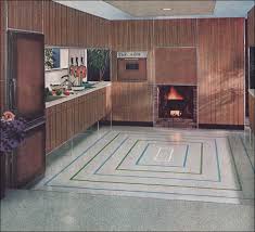 With their open floor plans the kitchen becomes the center of the home (as we feel it should be) and eat in kitchens are common. Image Detail For 1961 Kitchen Mid Century Interior Design Kentile Terrazzo Vinyl Mid Century Kitchen Mid Century Modern House Mid Century Modern Design