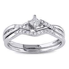 Womens Loveblooms White Gold 1 5ctw Princess Cut Bridal Ring Set Boscov S