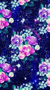 Violet Rose Purple Rose Family Flower Pattern Unicorn Wallpaper Galaxy Flowers Wallpaper Iphone Neon