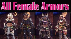 Monster Hunter World: All Female Armors Showcased - YouTube