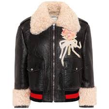 Gucci Embroidered Leather Jacket 5 690 Via Polyvore Featuring Outerwear Jackets Black Embroidered Leather Jacket Embroidered Leather Real Leather Jacket