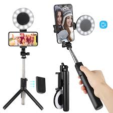 Selfie Stick With Ring Light 28 Inch Extendable Selfie Stick With Detachable Wireless Remote Tripod Stand 3 Level Adjustable Fill Ring Light Compatible With Iphone Galaxy Huawei More Walmart Com Walmart Com