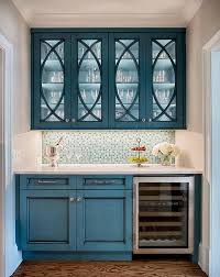 Happy Hour Goals Sherwin Williams Manitou Blue Makes These Cabinets Pop Kitchensbydesignssi K White Kitchen Decor White Kitchen Remodeling Home Bar Cabinet