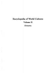 encyclopedia of world cultures volume 2 oceania by mohammed