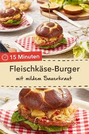 Burger Auf Deutsch Fleischkase Burger Mit Mildem Sauerkraut Schnell Burger Fleischkase Sauerkraut A Oktoberfest Essen Bayrisches Essen Leberkase Rezept