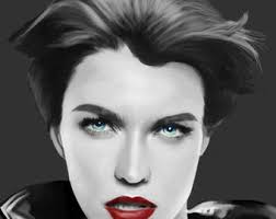 Lovely Ruby Rose Custom Background Color Ultra Soft Plush Fleece Blanket,  Ruby Rose Portrait, Ruby Rose Art, Orange is the New Black Art,