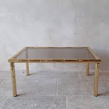 Shop gold bamboo mirrored coffee table at bellacor. Brass Faux Bamboo Coffee Table 1970s Piet Jonker