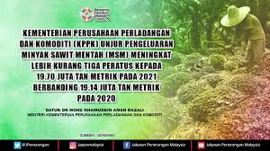 Kementerian perusahaan perusahaan perladangan dan komoditi. Jabatan Penerangan Malaysia Ø¹Ù„Ù‰ ØªÙˆÙŠØªØ± Kementerian Perusahaan Perladangan Dan Komoditi Kppk Mengunjur Pengeluaran Minyak Sawit Mentah Msm Meningkat Lebih Kurang Tiga Peratus Kepada 19 70 Juta Tan Metrik Pada 2021 Berbanding 19 14