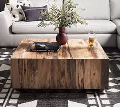 Parkview Reclaimed Wood Accent Cube Pottery Barn In 2020 Coffee Table Cube Coffee Table Coffee Table Square