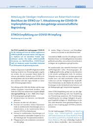 Impfstoff von astrazeneca nun attraktiver 02.07.2021, 13:14 uhr | sle, afp, rtr Robert Koch Institut Pa Twitter Fur Die Impfung Soll Einer Der Beiden Zugelassenen Mrna Impfstoffe Verwendet Werden Anlasslich Der Zulassung Fur Den 2 Mrna Impfstoff Hat Die Stiko Ihre Covid19 Impfempfehlung Aktualisiert Aktualisierte