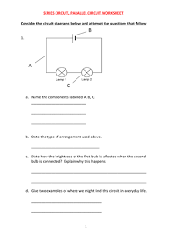 They must have a working series circuit or a working parallel circuit with a switch in their project. Series And Parallel Circuit Worksheet With Answers Teaching Resources