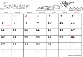 Mit dem kostenlosen adobe reader drucken sie alle zwölf kalenderblätter jeweils im format din a4 aus. Monatskalender Januar 2020 Pdf Drucken Kostenlos