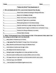 Inherit The Wind Two Unit Examinations Tests With Answer Key Inherit The Wind Essay Questions Ela Lesson Plans