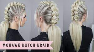 Mohawk Dutch Braid By Sweethearts Hair Youtube Hair Tutorial Braided Hairstyles Tutorials Dutch Braid Hairstyles