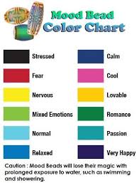 Mood Bead Color Chart Mood Ring Meanings Mood Jewelry