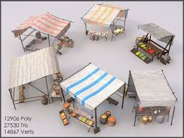 3d Model Market Stall Market Stalls Stall Stall Designs
