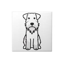 Black And White Mini Schnauzer Clipart Miniature Schnauzer Dog Cartoon Tile Zazzle Com Schnauzer Drawing Cartoon Dog Dog Tattoos