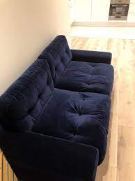 Habitat Hendricks 3 Seater Sofa Velvet Blue Ebay Velvet Sofa 3 Seater Sofa Sofa