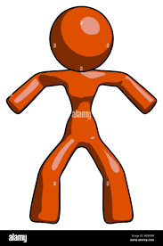 Disegno arancione mascotte donna sumo wrestling power pongono Foto stock