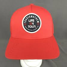 Travis Mathew Life On Tour Golf Patch Hat Red Mesh Snapback Cap New Travismathew Baseballcap Snapback Cap Cool Hats Mens Hats Baseball