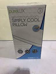 Amazon Com Purelux Simply Cool Gel Memory Foam Pillow Queen 18 X 30 All Positions Medium Memory Foam Retains Its Shape And Never Goes Flat Home Kitchen