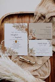 Muted Floral Pampas Grass Wedding Invitation Template Dusty Etsy In 2021 Rose Wedding Invitations Wedding Invitations Boho Grass Wedding