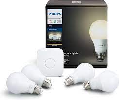 The philips hue white smart bulb works with amazon alexa to support dimming through voice control. Philips Hue White A19 60w Equivalent Led Smart Bulb Starter Kit 4 A19 White Bulbs And 1 Hub Compatible With Amazon Alexa Apple Homekit And Google Assistant Amazon Com