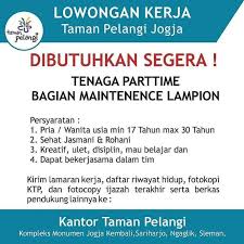 Bagi sobat yang saat ini sedang mencari lowongan pekerjaan khususnya untuk daerah kabupaten padang. Lowongan Kerja Taman Pelangi Jogja Atmago