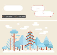 Add Clouds With Rounded Rectangle Tool Winter Scenes Winter Forest Illustration