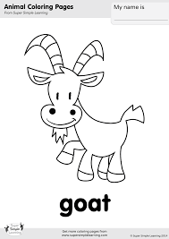 Free cute goat coloring pages: Goat Coloring Page Super Simple