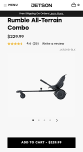 Jetson Rumble All-Terrain Board Kart Combo | eBay