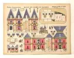 Imagerie D Epinal No1237 Maison Des Champs En Provence Petit Construction Model Paper Houses Vintage Paper Vintage World Maps