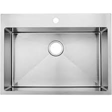 In addition, we offer prep, bar, bath and laundry sinks. 33 Inch 18 Gauge Top Mount Drop In Single Bowl Basin Handmade T304 Stainless Steel Kitchen Sink 10 Inch Deep Brushed Nickel Kitchen Sinks Buy Online In Guernsey At Guernsey Desertcart Com Productid 112274251