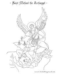 Saint Michael The Archangel Coloring Page Catholic Playground Archangels Coloring Pages Saint Coloring