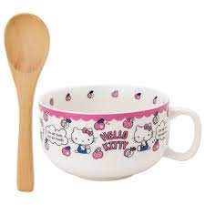 Hello Kitty Soup Mug Cup With Wooden Spoon Apple Sanrio Japan Hello Kitty Kitchen Hello Kitty Hello Kitty Purse