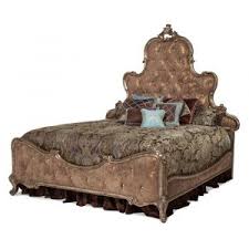 From the ancient ruins of greece, to russian palaces; Aico By Michael Amini Cortina King Sleigh Bedroom Set 7 Pc In Honey Walnut