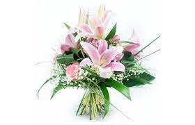 Nos bouquets sont composés avec des fleurs cultivées en france, reconnues par le label 'fleurs de france'. Bouque Rond De Fleurs Roses Rosa Lys Livraison Par Un Fleuriste L Agitateur Floral