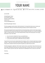Cover Letter Templates For Your Resume Free Download