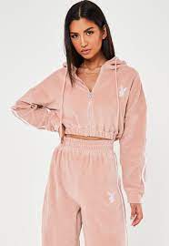 Check spelling or type a new query. Missguided Synthetic X Pink Velour Hooded Zip Through Jacket Lyst