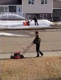 Live Storm Chasers Crazy Funny Snow Blowing And Mowing Lawn Same Street Across Road Facebook